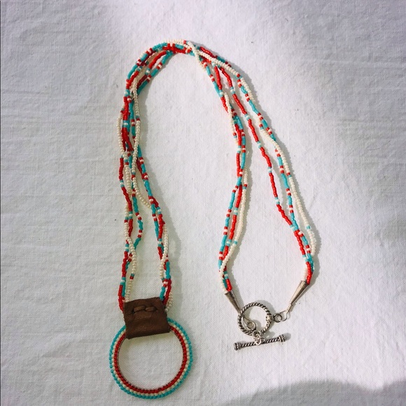 Handcrafted Peyote Beaded Circle Necklace Or Eyeglass Holder Necklace - Picture 6 of 6